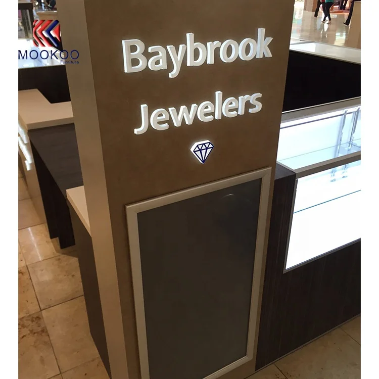 Customized jewelry kiosk innovative design jewelry cabinet for sale