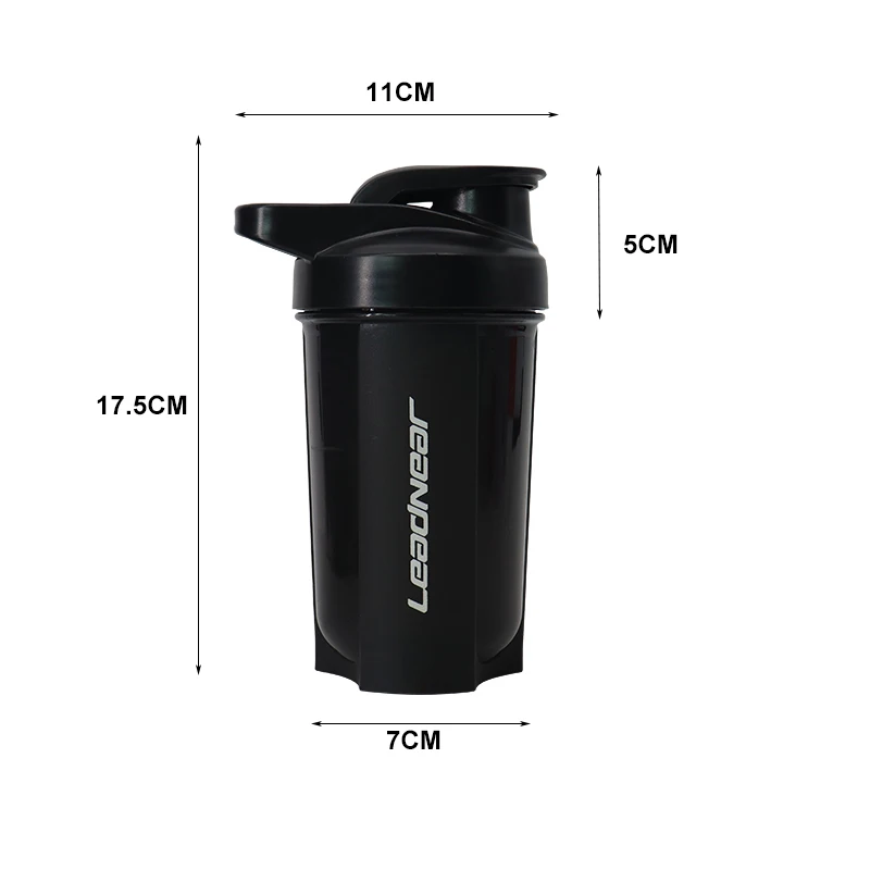 500ml bpa free blender shaker bottles wholesale custom logo plastic sport water bottlegym protein powder shaker bottle