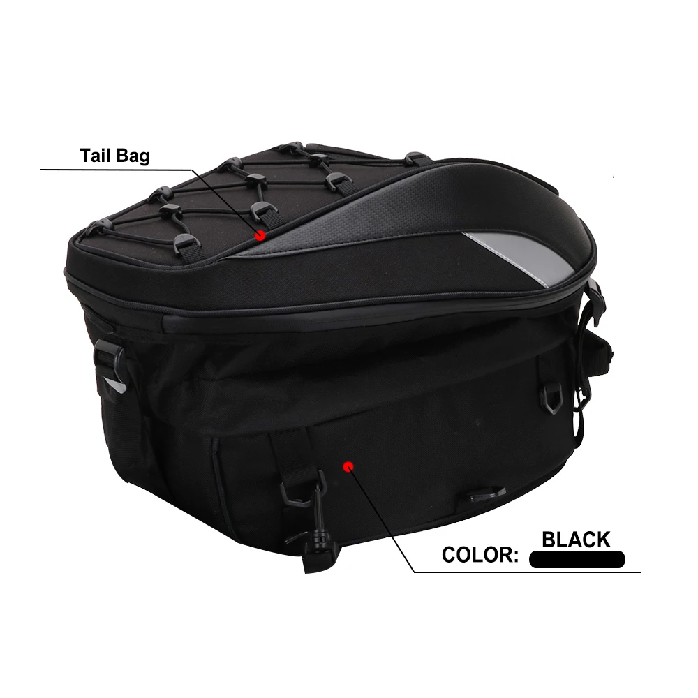 JFG мотоцикл двойного назначения утолщенный водонепроницаемый Оксфорд ткань черный задний мешок