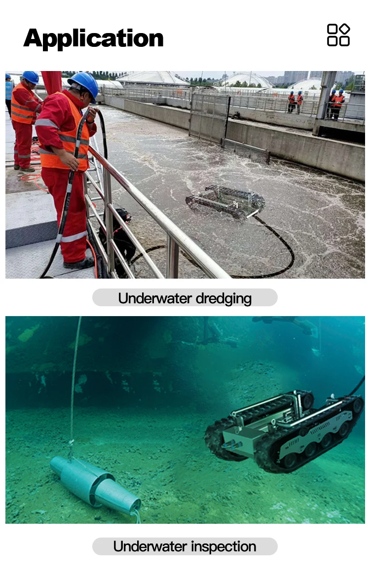Customized crawler rov underwater pipe cleaning robot