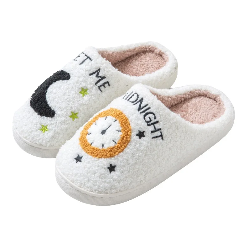 Wholesale Cute Slippers Pattern Slides Ladies Rubber Winter Quiet Men Women Indoor Flat Warm Soft Winter House Slippers