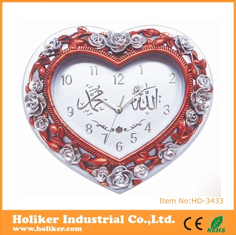 luxury design Indian Islamic prayer time clock themes azan wall clock with music