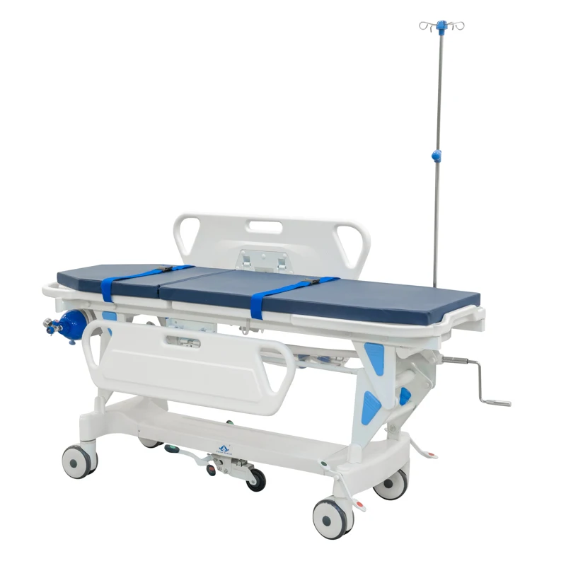 MN-SD001 Hospital Medical Equipment Patient Transport Stretcher Simple Patient Transfer Stretcher With Central Lock System