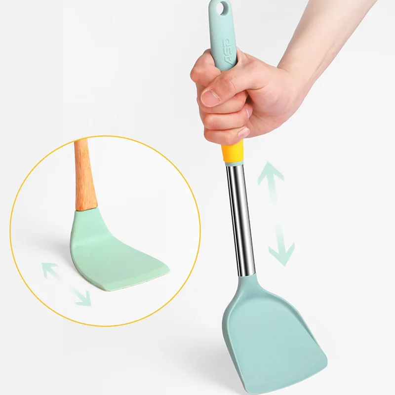 Soup Ladle 2024 Kitchen Gadgets Non-stick Silicone Stainless Steel Kitchenware Utensils Sets Chinese Cooking Tablespoon