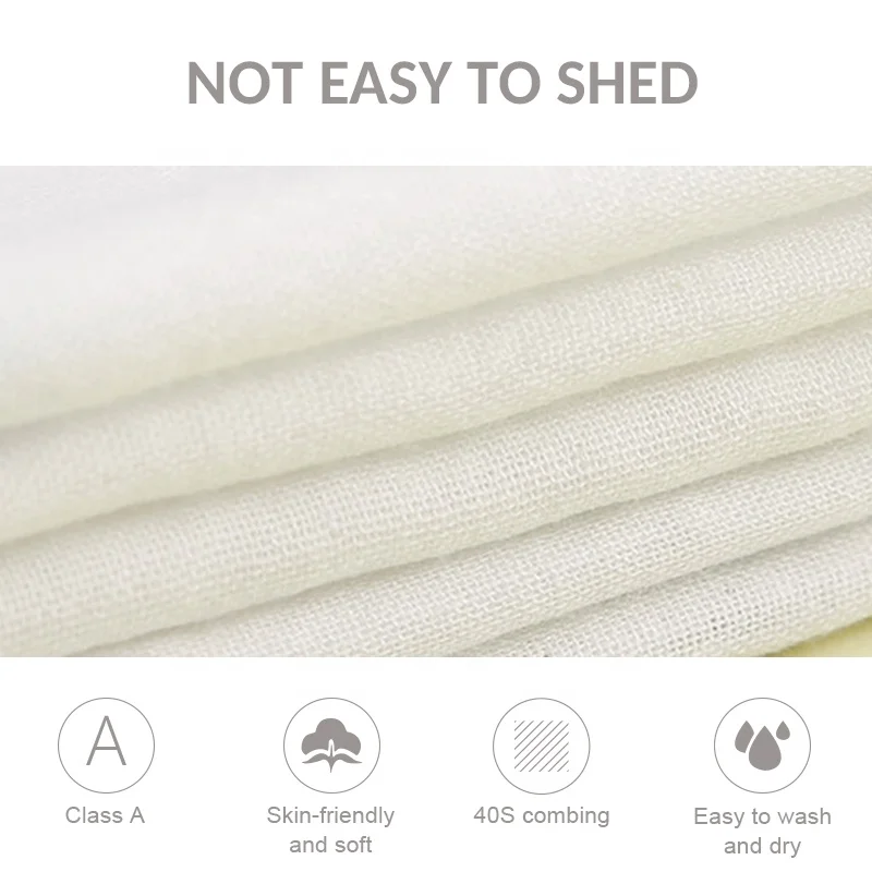 Pure white gauze handkerchief cotton baby small square handkerchief baby muslin saliva towel