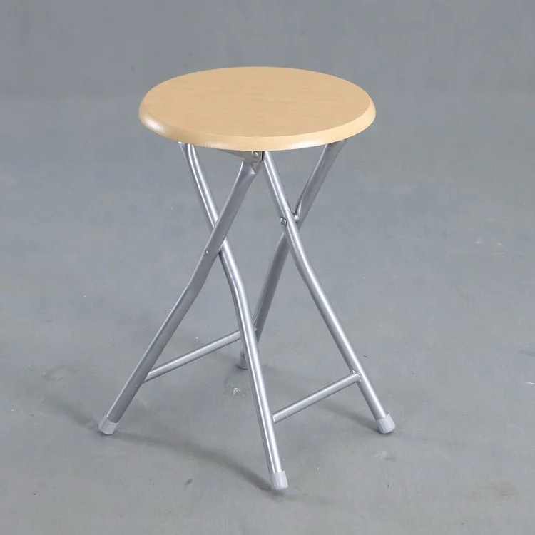 Wood plastic retractable folding stool portable lightweight seat outdoor fishing folding stool