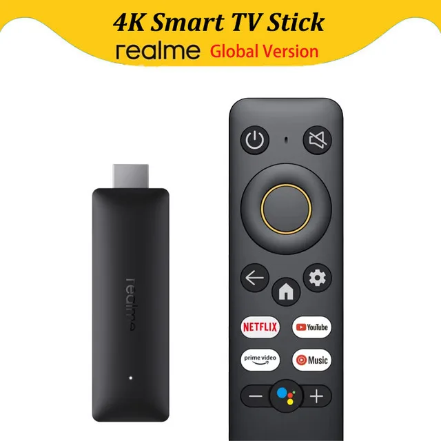 Global Version Realme 4K TV Stick 2GB 8GB ARM Quad Core BT 5.0 HDMI 2.1 Smart For Google TV Stick