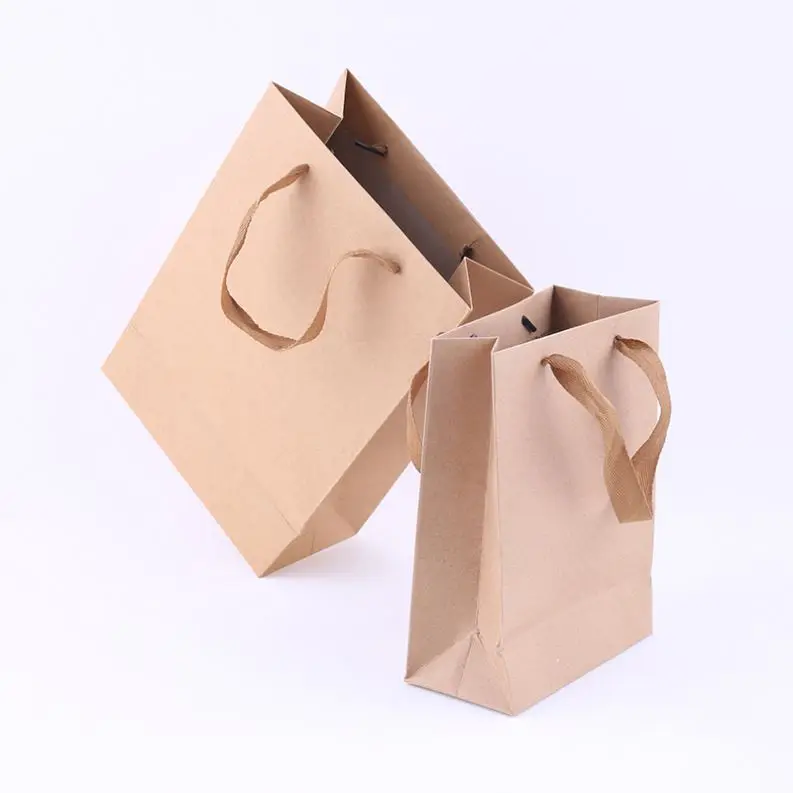 Factory promotion advertisement shopping gift bolsas de papel brown big kraft paper bag with logo
