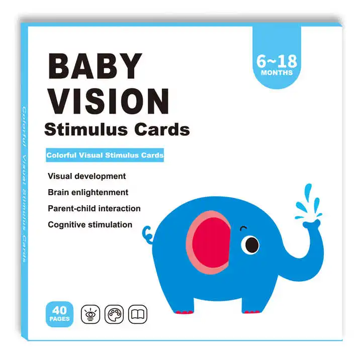 Hot Sale Black and White Cognitive Vision Playing Cards Early Educational Toy for Babies Made of Paper
