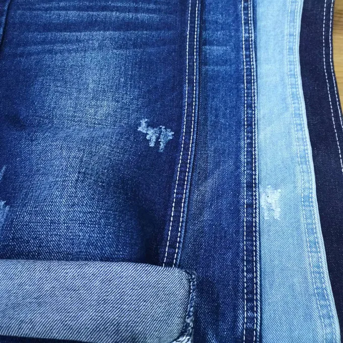 factory price denim jeans raw material GL6882-5 95% cotton 5% poly denim fabric dark indigo jeans fabric