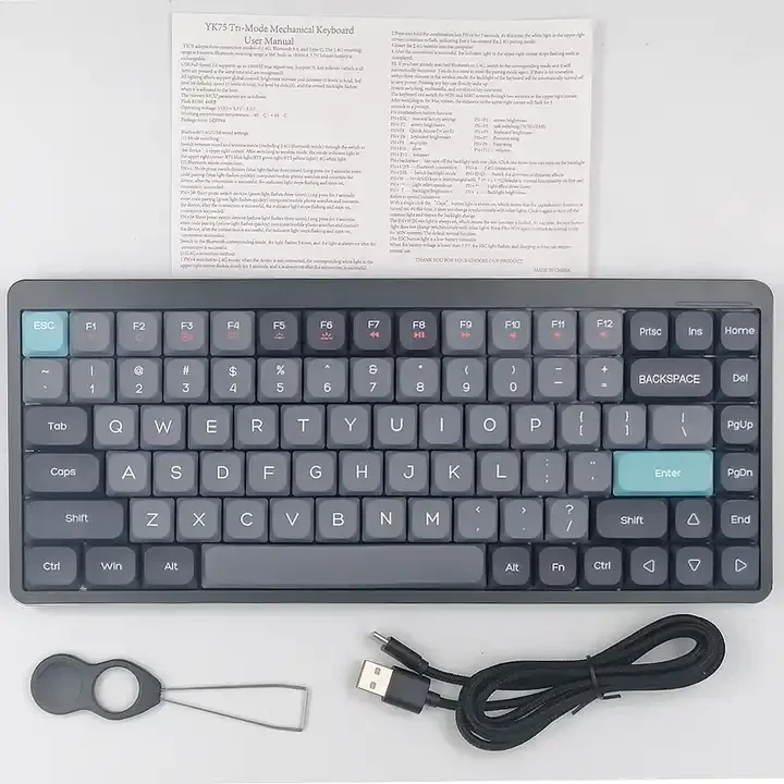 YK75 Keyboard OUTEMU Low Switch Welding Connection 3 Modes BT/2.4G/Gaming Mechanical Keyboard For Laptop Computer Keyboards