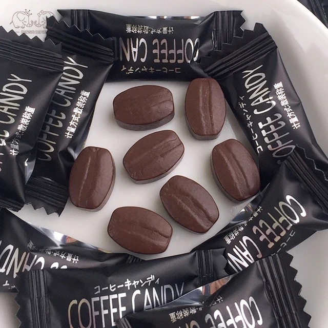Nuevos productos de confiteria, dulces hervidos y dulces de azucar,granos de cafe de caramelo duro OEM