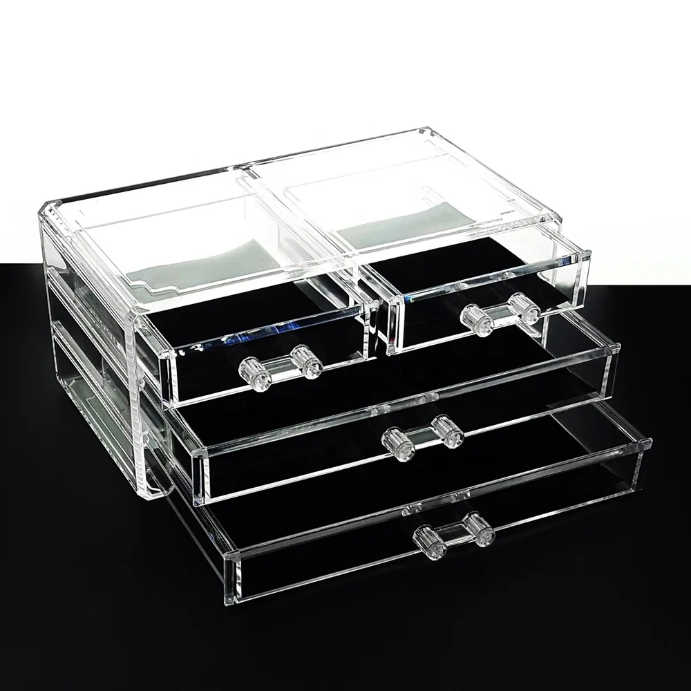 Acrylic clear Box Desktop Drawer Makeup Organize Box Transparent Cosmetic Storage Box