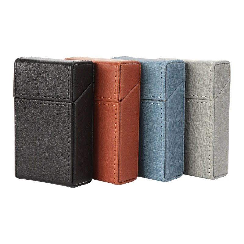 Wholesale Fashion PU Leather 7pcs Coarse Cigarette Case Smoking Accessories Custom Leather Magnetic Buckle Cigarette Case