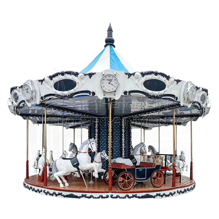 Coin Games Merry Go Round Arcade Game Machine 3 Seats Mini Fairground Rides Small Carousel Ride For Kids