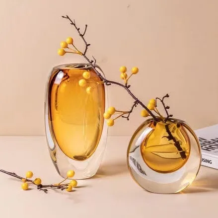 Europe murano hand blown art glass vase decoration