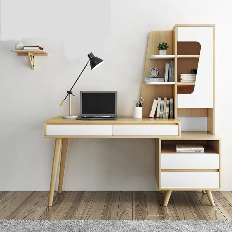 Modern Kid Use School Table Home Furniture Wooden Desktop Study Desk Children Table Make Up Table Bedroom Dresser With Cabinet