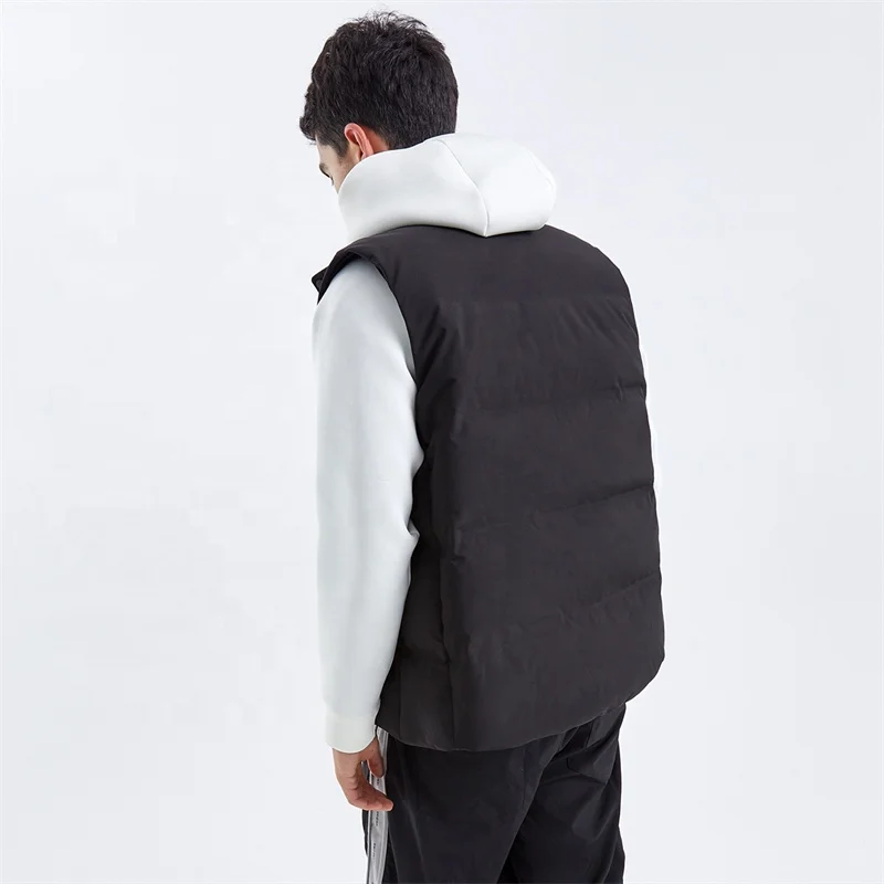 Mens custom logo puffer vest sleeveless vest jacket mens winter puffer vest