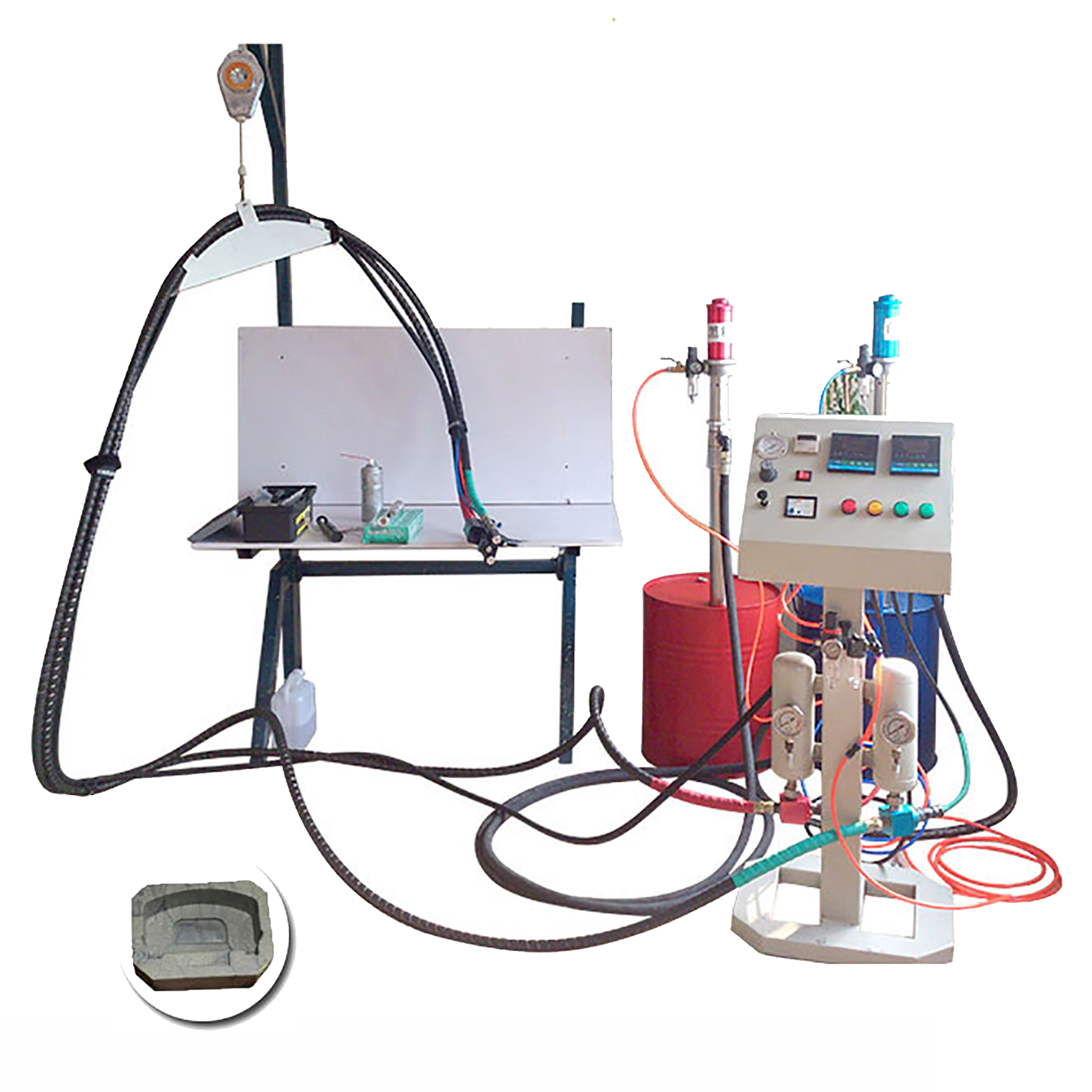 Polyurethane foam box air sealed Instapak packing machine system