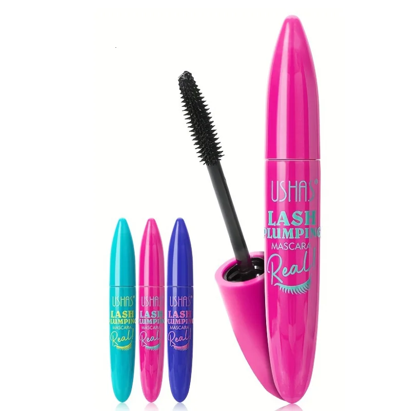 USHAS 4D Mascara Volume Express Mascara Waterproof and Durable Cosmetic Extension Long Curling Waterproof Eyelash Black