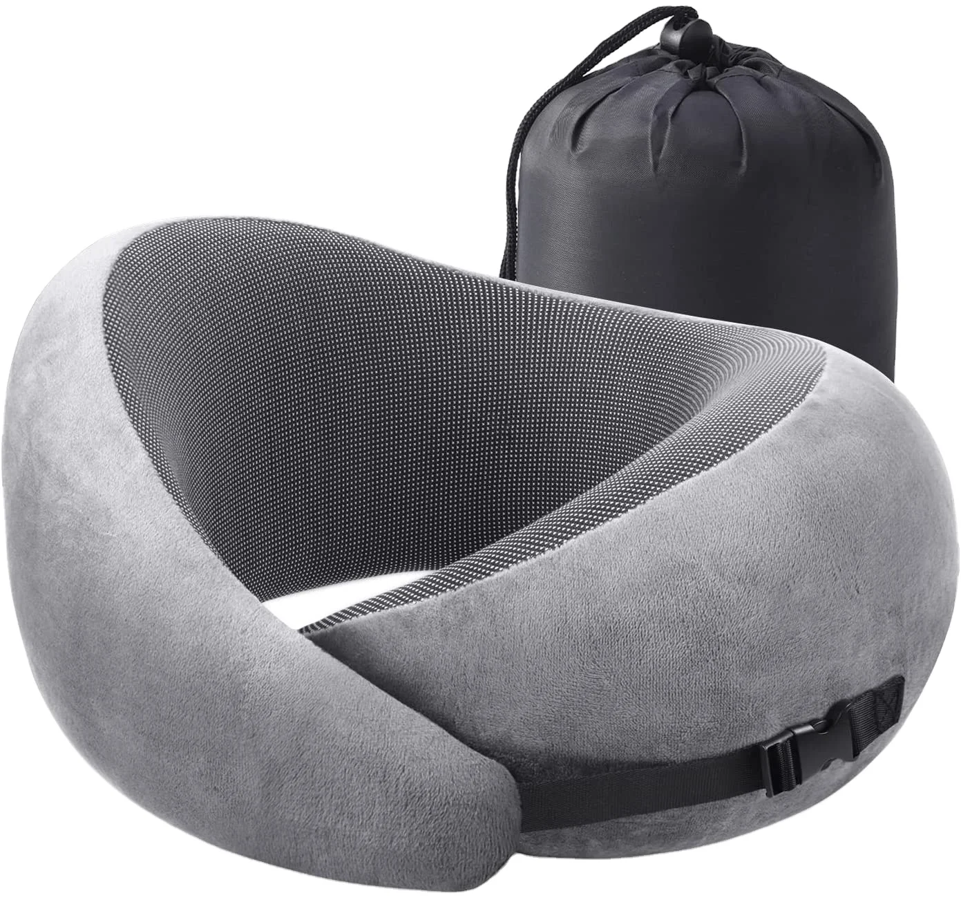 Travel neck pillow memory foam pouch set for airplanes kids and adults in home and kitchen support the chin neck