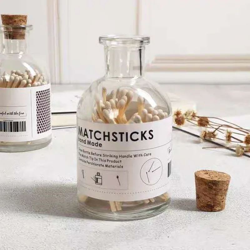 Wholesale Customized Candle Matches In Glass Jar Colored Head Wooden Match For Candle Jar