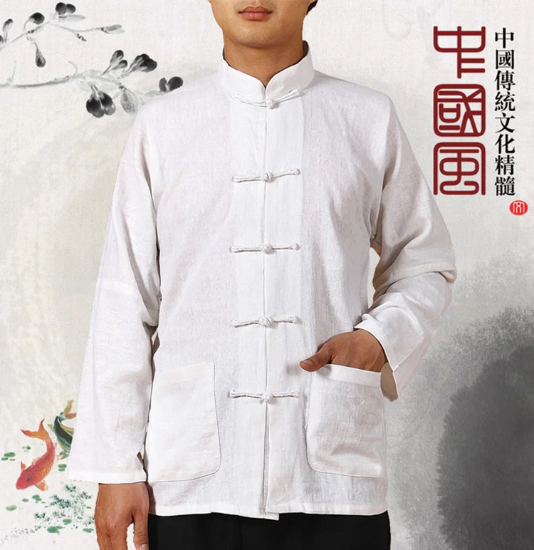 Men Qipao Dress Wholesale blanco readymade chemise homme Chinese Traditional Modern Style men Bianco White Qipao dress for man