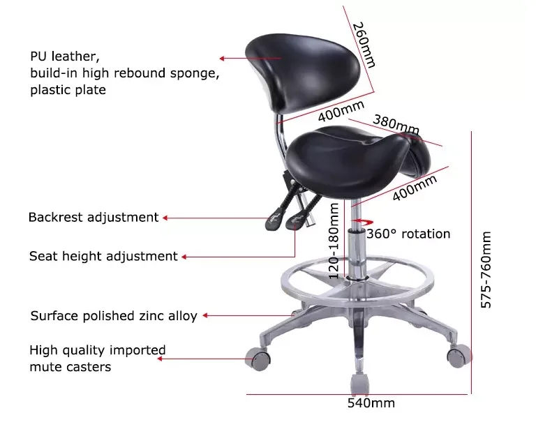 Dental Stool Operating Stool Nursing Stool dental saddle chair for Dental Office Use