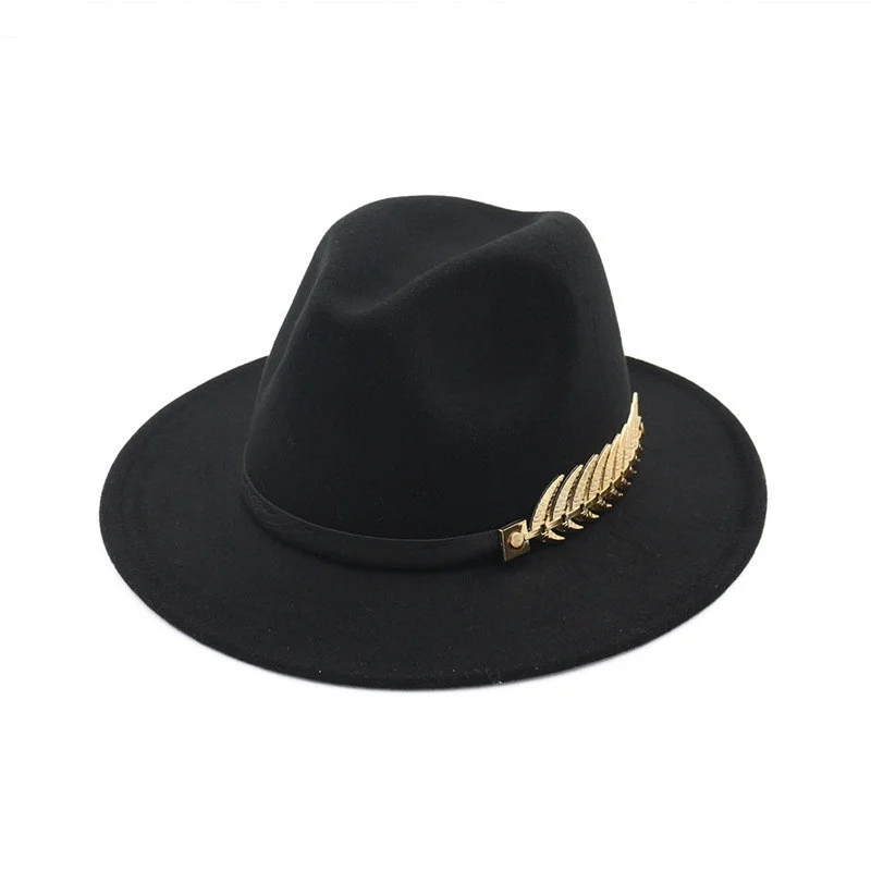 High Quality Wholesale 100%POLYESTER Felt Fedora Hat For Men Panama Hat PU Brim Fedora Hat