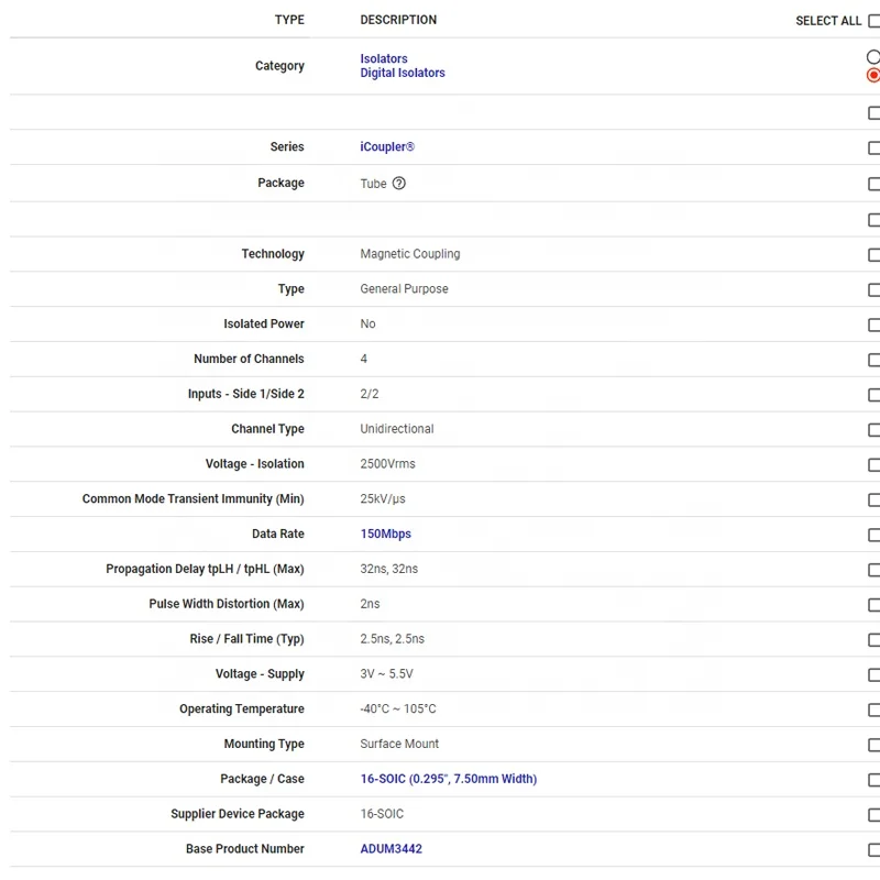 ADUM3442CRWZ (New Original In Stock)Electronics Professional Supplier BOM Kitting Integrated Circuit IC