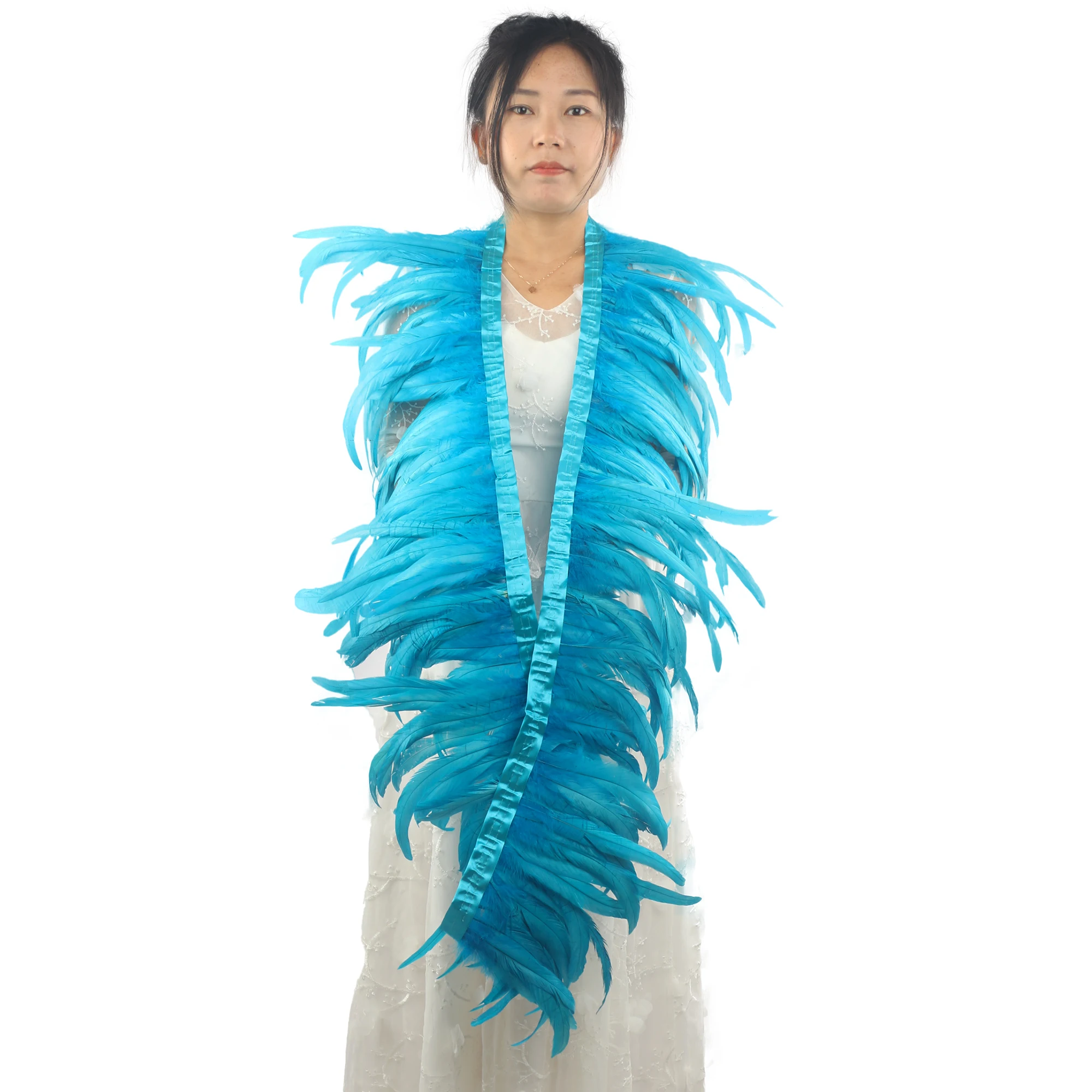 Wholesale Cheap 10-12inch Carnival Costumes Decoration Red Rooster Tail Feather Trimming