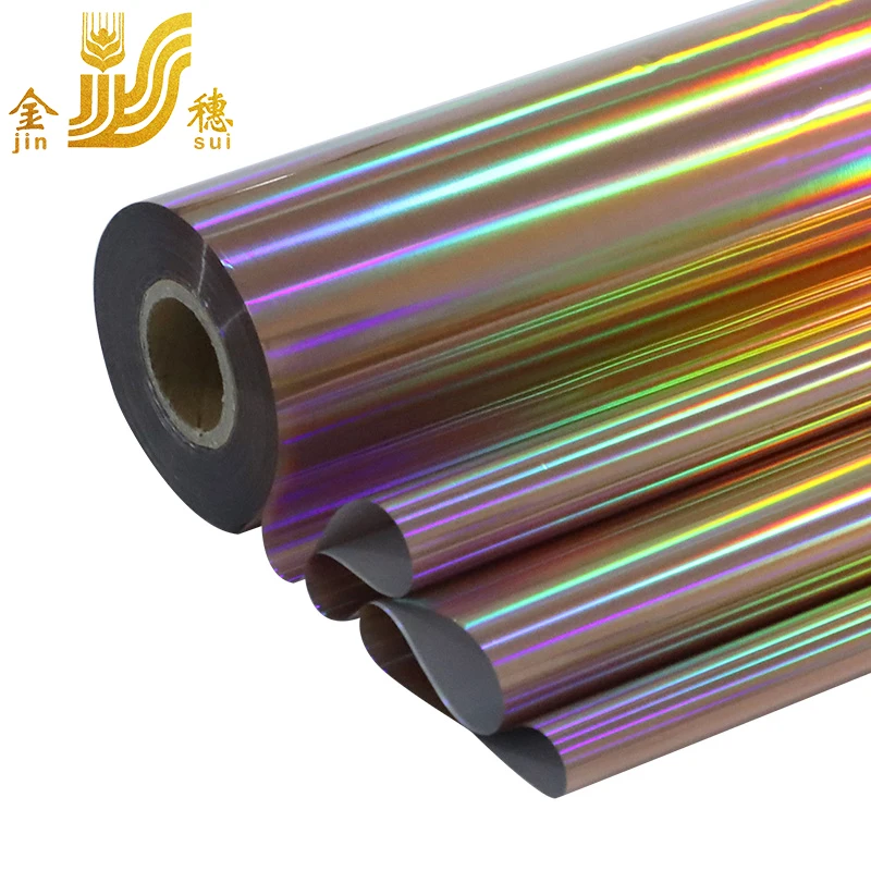 JINSUI rainbow holographic colors changing hot stamping foil film for fabric