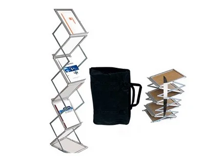 Double sided Literature Display  Promotional A4 Fold-able Display rack Brochure holder 6 pocket Layers  Portable Stand