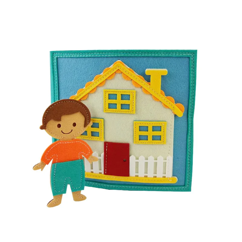 Hot Selling and New Design Girl Doll House Felt Quiet Book, Montessori Busy Book Activity Book for Early Education