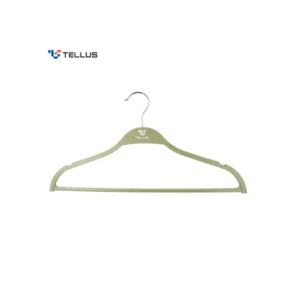Best Reviewed Sustainable Hanger Green 100% Recycled Ocean Material Plastic Hanger with Notched Trouser Dress Pants Hanger Racks