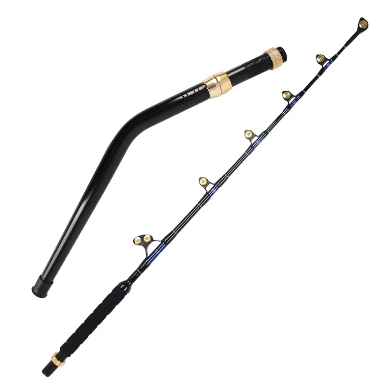 Seehoo JIGBASS Big Roller Guide Offshore Bent Butt Saltwater Boat Heavy Duty Trolling Rods Deep Sea Tuna Trolling Rod