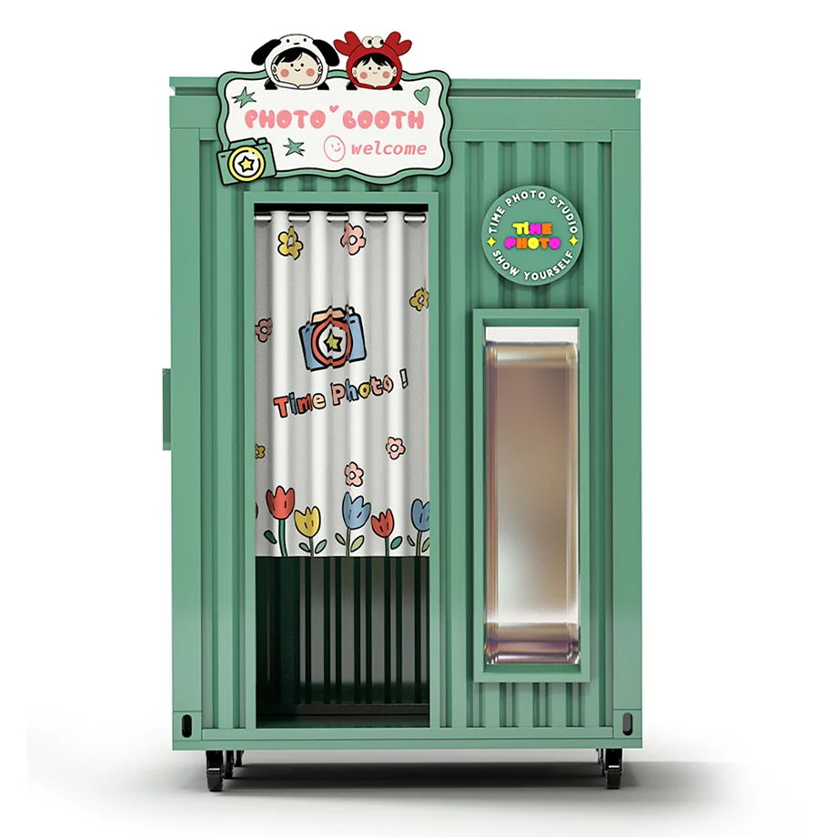 Korea Latest Coin Operated Stand/Digital Ai Photo Booth Vending Machine