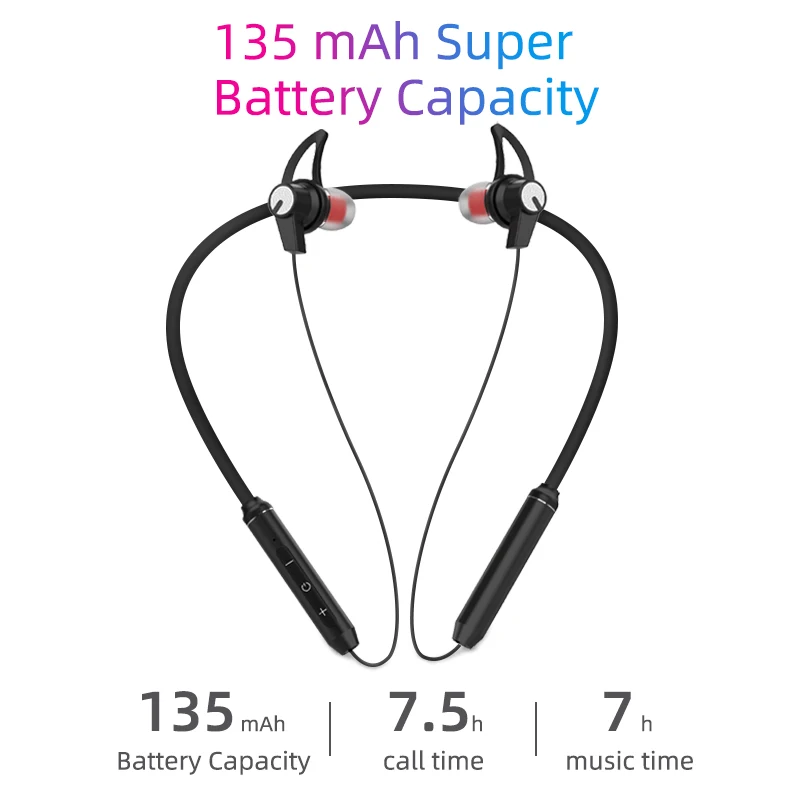 Neckband wireless 5.0 sport Earphone metal magnetic waterproof tws stereo handfree headset