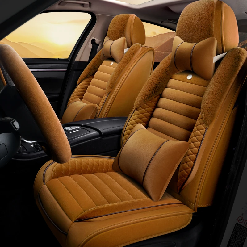 
Plush Car Seat Cover Full Set 5 car seat universal design car seat cushion 