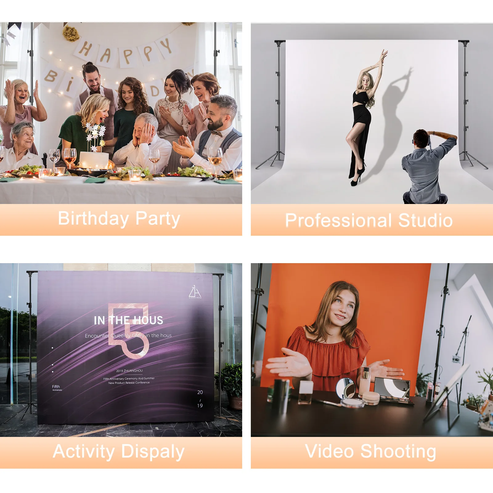 Green Screen Muslin Backdrop Support Stand Photo