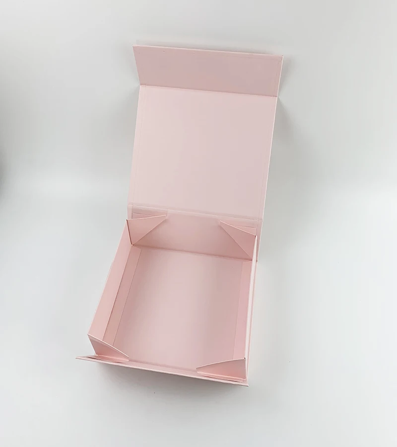 custom logo luxury pink magnetic closure folding flat pack cardboard paper storage gift box packaging bikini bra package box