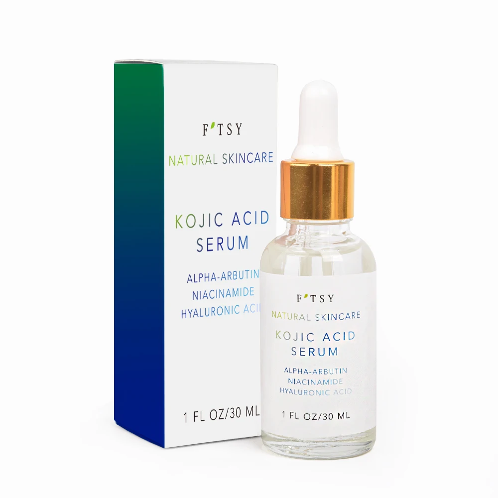 OEM 30ml Whitening Kojic Acid Serum Even Skin Tone Reduce Dark Acne Spots Hyaluronic Acid Arbutin Face Care Essence