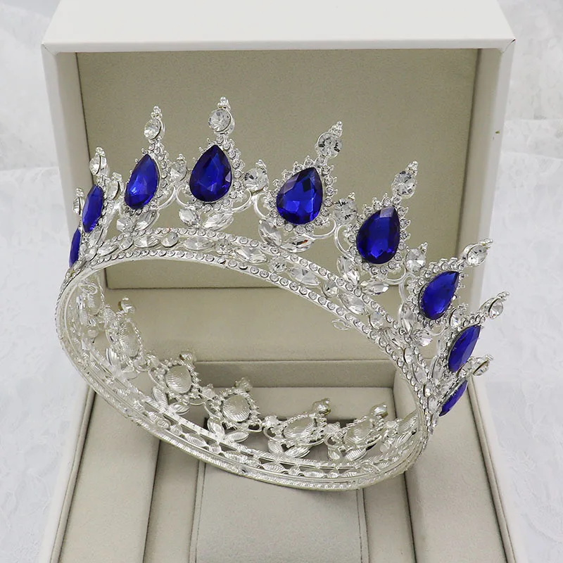 Wholesale Luxury Baroque Women Crystal Crowns Rhinestones Queen Bridal Tiaras Prom Pageant Party Wedding Headdress