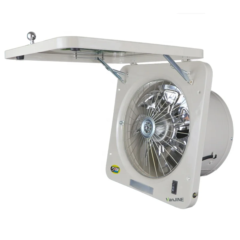 VANJINE Panel Lampblack Ventilation, Small Household Range Hood Ventilating Fan for Kitchen, Hot Sale Glass 10inch AC Wall Fan