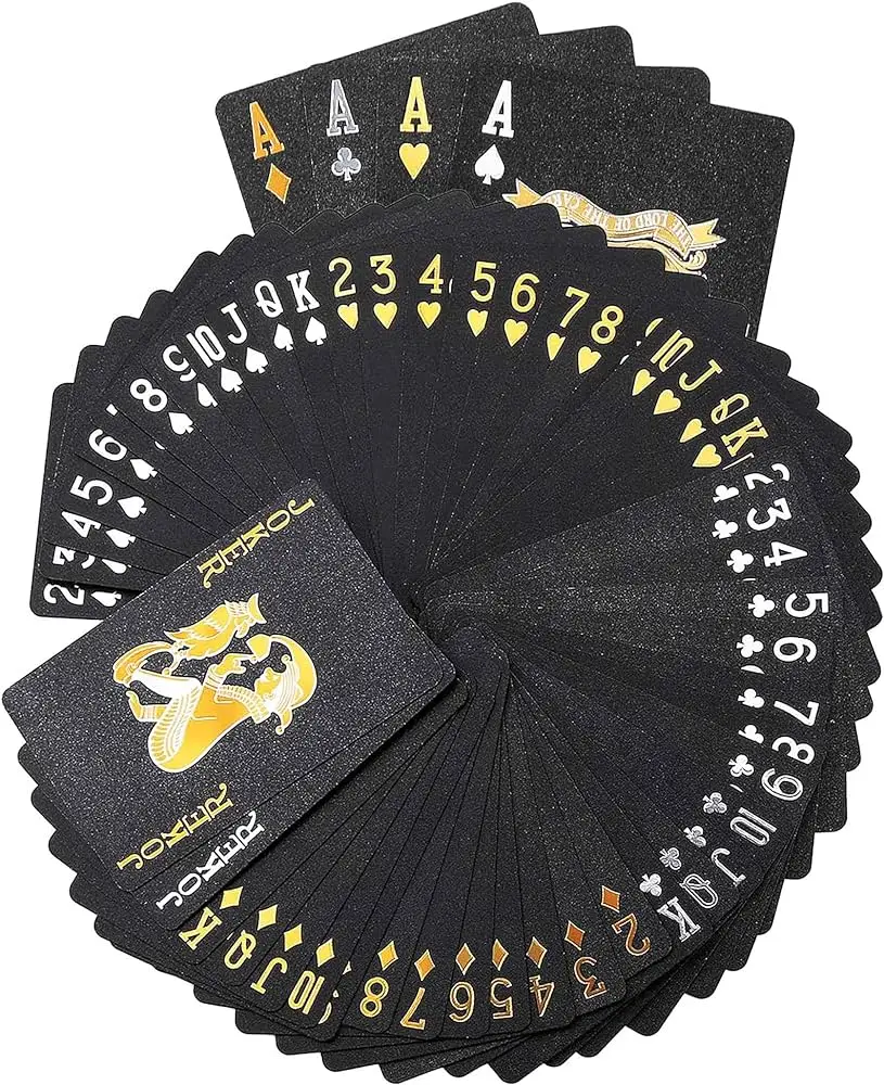 Waterproof Sublimation Playing Card With Box Front And Back Printing Logo Gold Foil Pvc Plastic Game Custom Poker Playing Card
