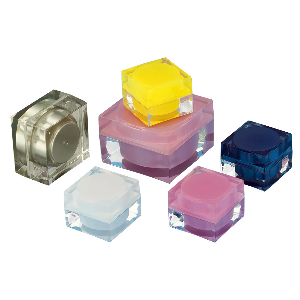 
 Пустые Квадратные прозрачные пластиковые акриловые банки для косметического крема Hengsheng 5 мл 15 мл 30 мл от производителя  