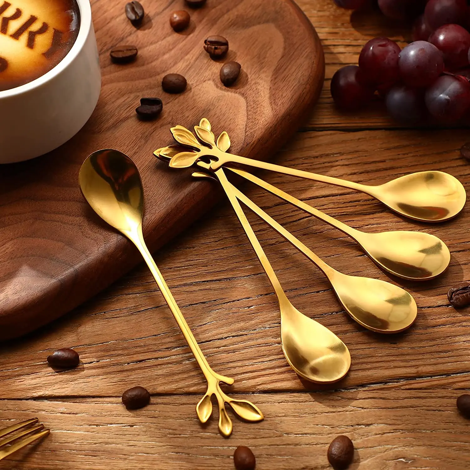 Creative Tableware  Mini Palm Tree Stainless Steel Forks And Spoon Wedding Party Bulk Ice Cream Dessert Cake Fruit Fork Spoon