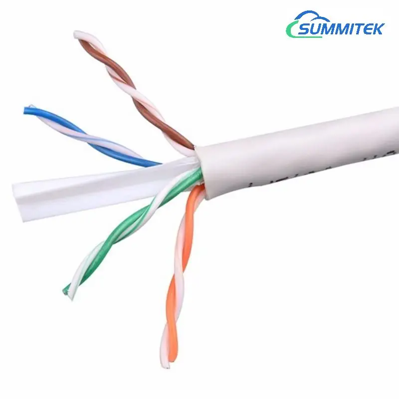Indoor U/UTP UTP CAT6 Lan Cable 0.56mm 23AWG Solid Copper PVC Plenum Rated Unshielded Pass Fluke Test OEM Bulk Cable 305m 1000ft