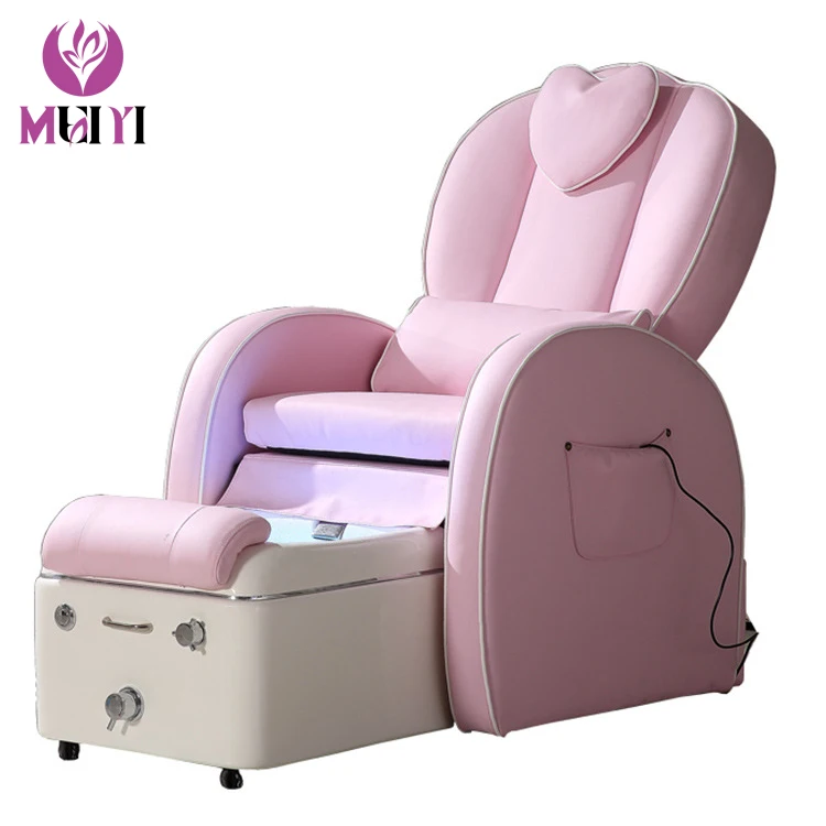 High Quality Salon Furniture Custom Electric Pedicure Chair Hideen Sink Luxury Foot Spa Pink Massage Pedicure Chair