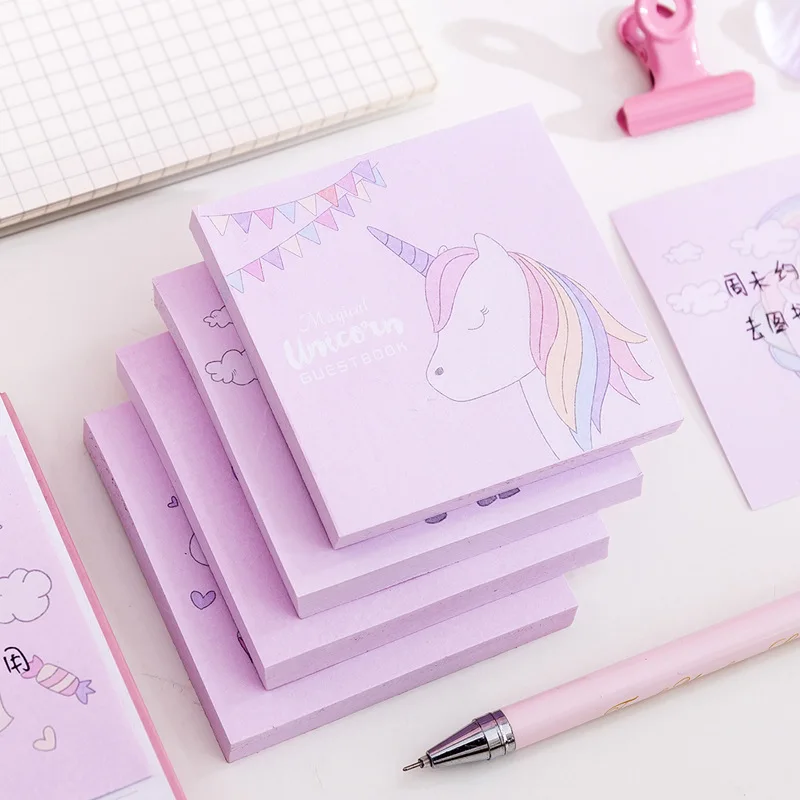 Cartoon stationery adhesive printed unicorn kawaii sticky note set